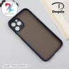 قاب گوشی اپل Apple iphone 12 pro max مدل پشت مات محافظ لنزدار - آبی سورمه ای