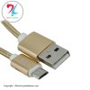 کابل اندرویدی USBبهMicro یو اس بی به میکرو فست شارژ روکش فلزی شرینک 1M اورجینال - طلایی