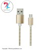 کابل اندرویدی USBبهMicro یو اس بی به میکرو فست شارژ روکش فلزی شرینک 1M اورجینال - طلایی