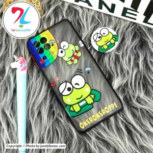 قاب گوشی سامسونگ Samsung A22 4G مدل فانتزی محافظ لنز پاپ سوکت دار طرح قورباغه