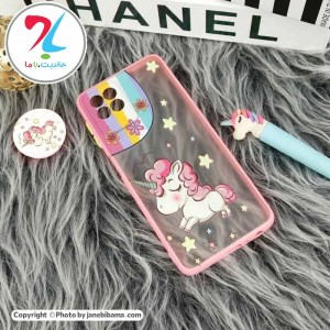 قاب گوشی سامسونگ Samsung A22 5G مدل فانتزی محافظ لنز پاپ سوکت دار طرح یونیکورن