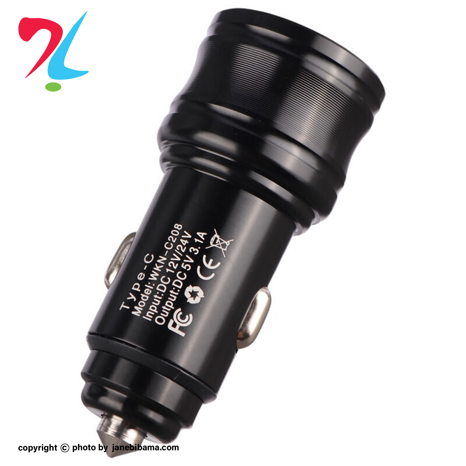 شارژر فندکی سوپر فست شارژ 38 وات مدل c208 fast مشکی