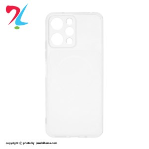 قاب ژله ای شفاف مستطیلی طرح مگ سیف محافظ لنزدار شیائومی Xiaomi Redmi 12 / Poco M6 Pro 5G