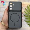 قاب گوشی Galaxy A17 سامسونگ مات NEW PVD سیلیکونی تبدیل آیفون 17 طرح مگ سیف -مشکی