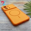 قاب گوشی Redmi 15C - Poco C85 شیائومی مات NEW PVD سیلیکونی تبدیل آیفون 17  طرح مگ سیف -نارنجی