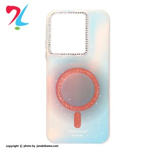 قاب طرح Good Mood هولوگرامی لنز نگین‌دار مگ‌سیف شاین مناسب برای شیائومی redmi a5 / poco c71 -مشکی