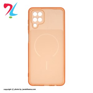 قاب ژله ای شفاف مستطیلی طرح مگ سیف محافظ لنزدار سامسونگ Samsung Galaxy A12 / M12 / F12