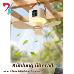 پنکه شارژی مدل D02 ریموت‌دار