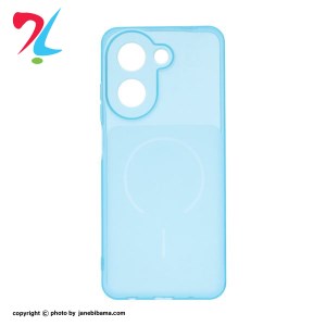 قاب ژله ای شفاف مستطیلی طرح مگ سیف محافظ لنزدار Xiaomi Redmi 15C / Poco C85