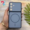 قاب گوشی Galaxy A17 سامسونگ مات NEW PVD سیلیکونی تبدیل آیفون 17 طرح مگ سیف -سرمه ای