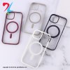 قاب مگ سیف شفاف دور رنگی گوشی اپل iPhone 13 -زرشکی