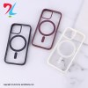 قاب مگ سیف شفاف دور رنگی گوشی اپل iPhone 13 -زرشکی