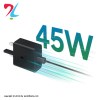 شارژر دیواری سه پین 45W فست و PD تک پورت SAMSUNG Type-C مدل EP-TA845  Type-C - مشکی -  (گارانتی)
