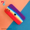 قاب سیلیکونی اورجینال رنگین کمانی محافظ لنزدار آیفون Apple iphone 12 - رنگ بنفش
